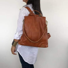 Carregar imagem no visualizador da galeria, Bolsa Mochila TOKYO antifurto em couro legítimo