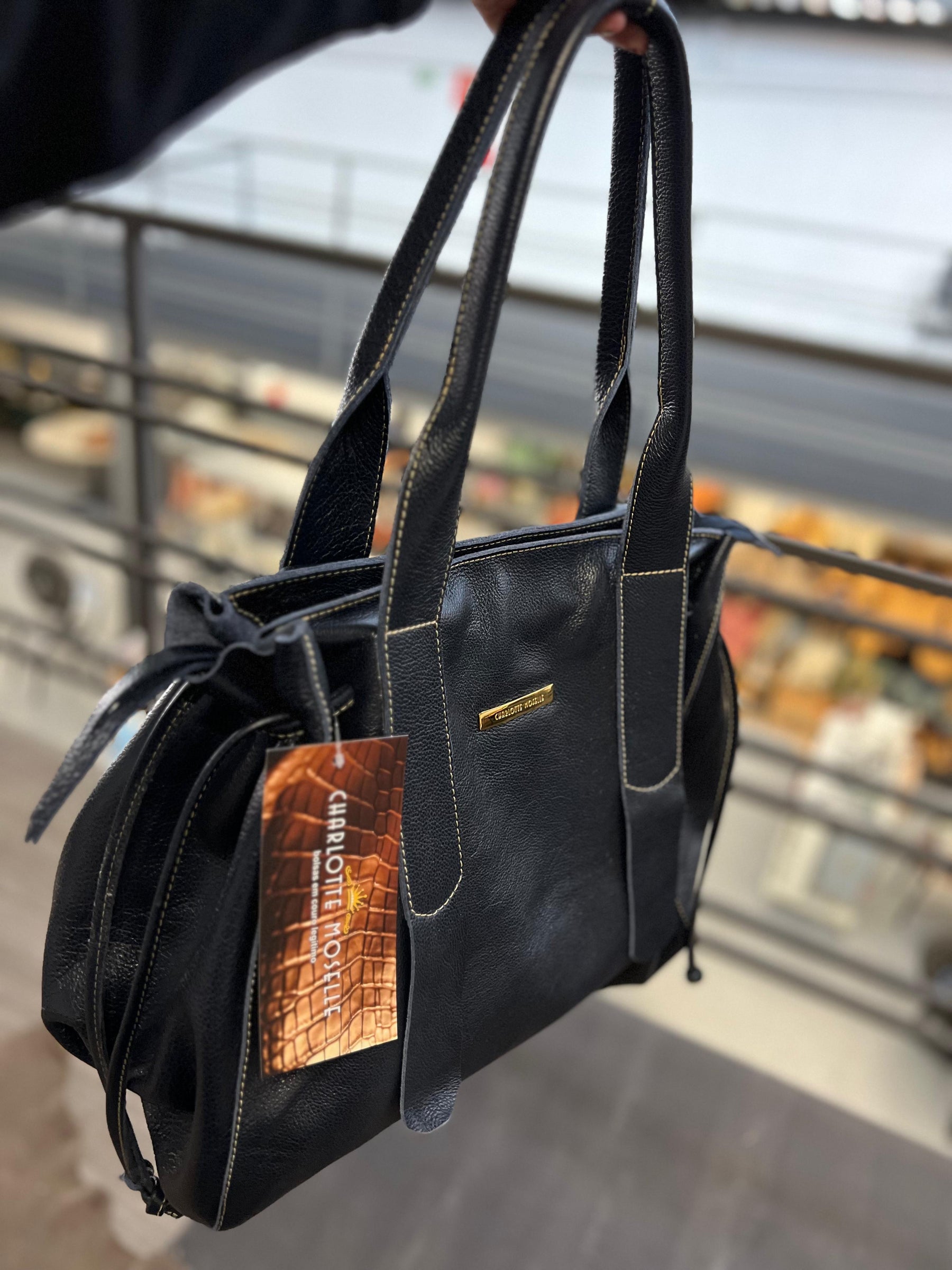 Bolsa SANTORINI em couro legítimo