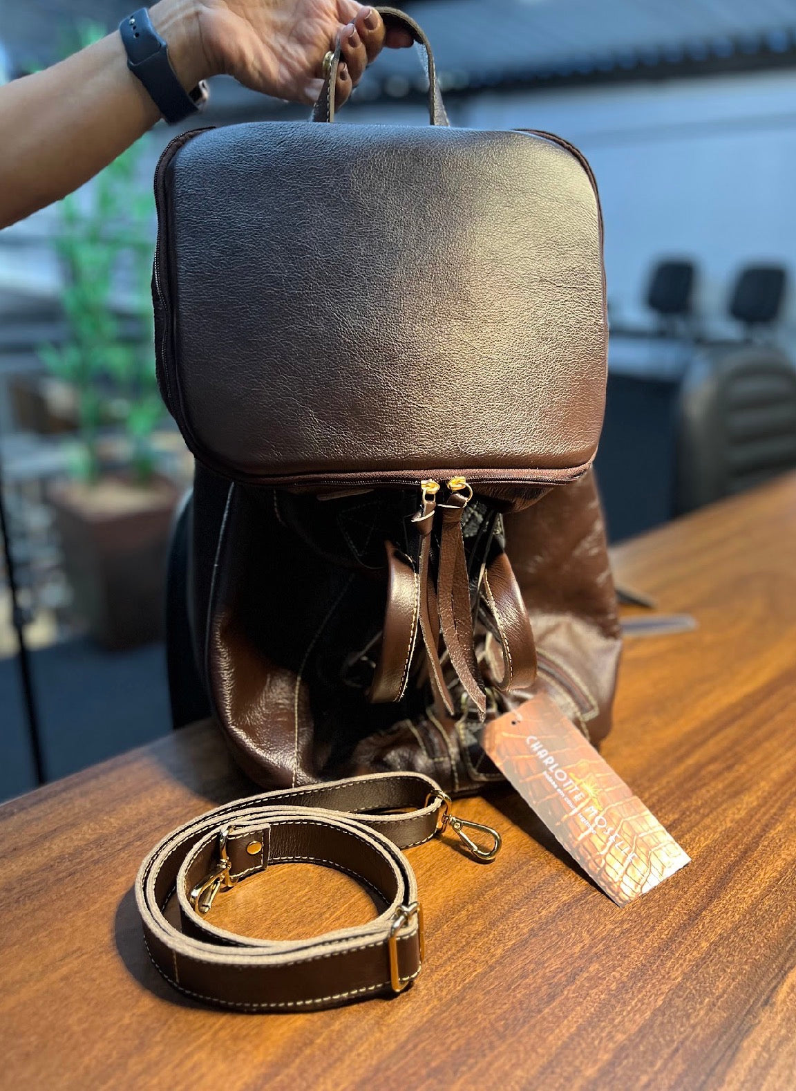 Mala/Mochila ATLAS em couro legítimo