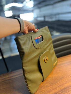 Bolsa Clutch OXFORD em couro legítimo