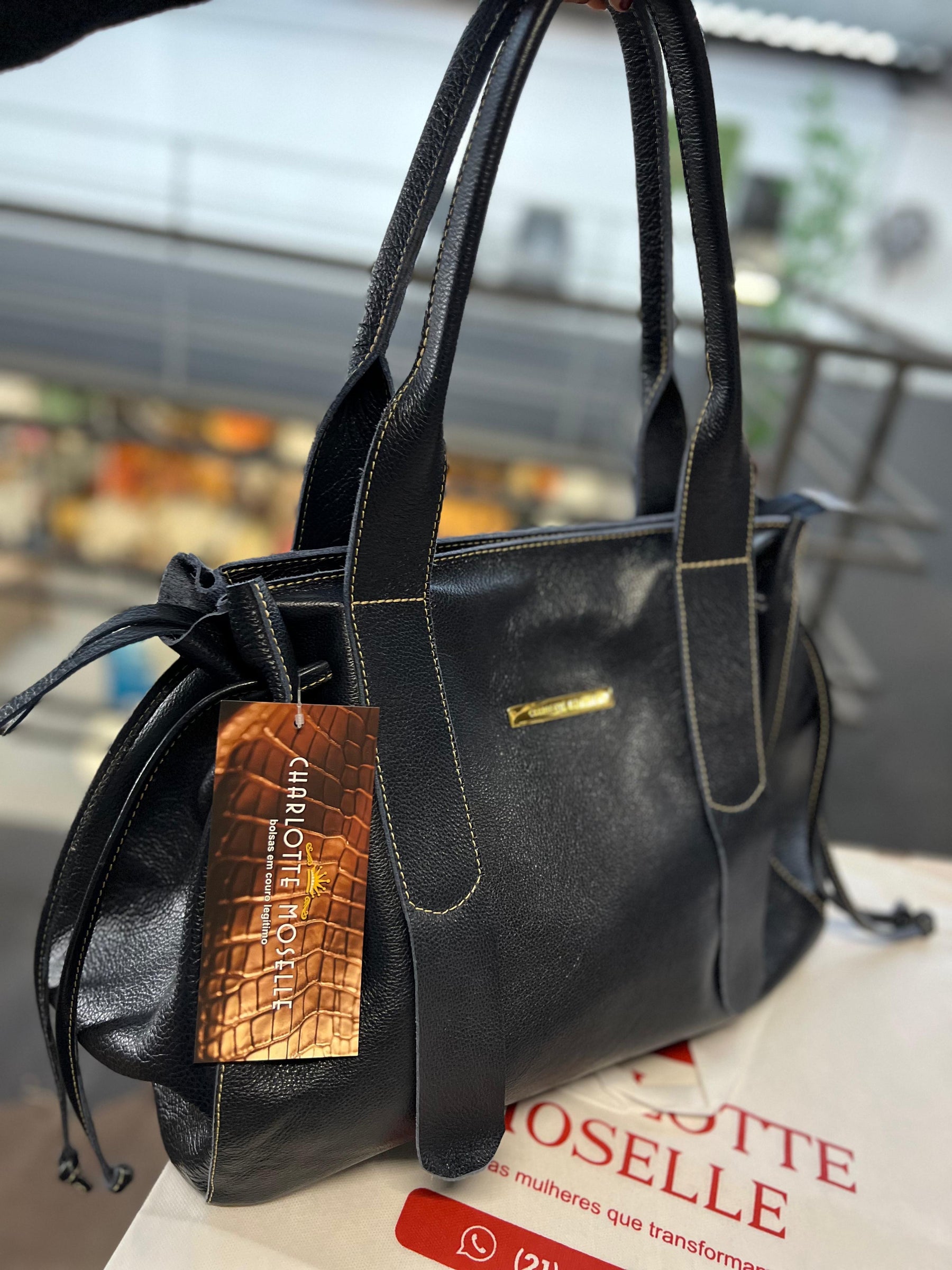 Bolsa SANTORINI em couro legítimo