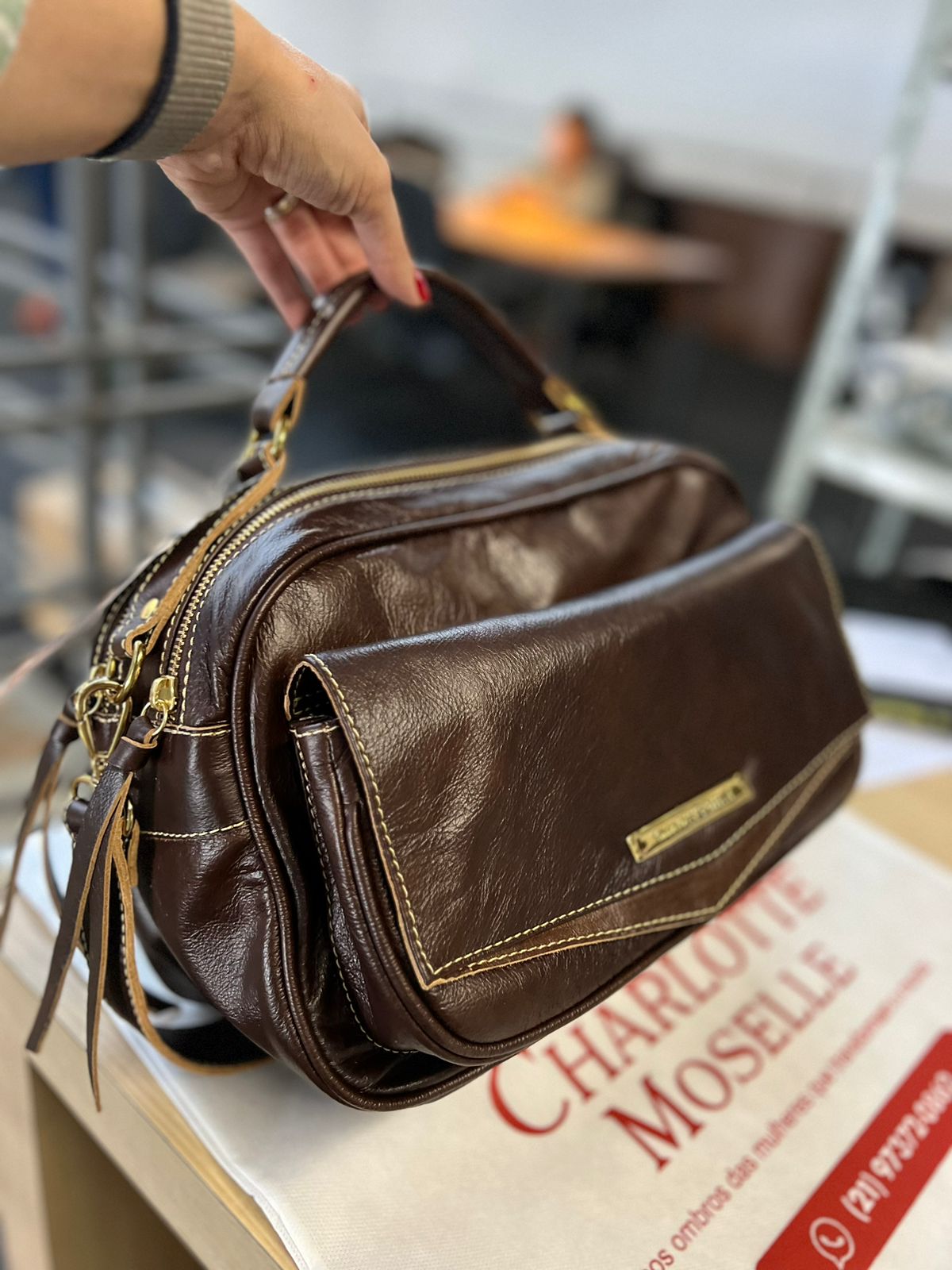 Bolsa MÔNACO em couro legítimo