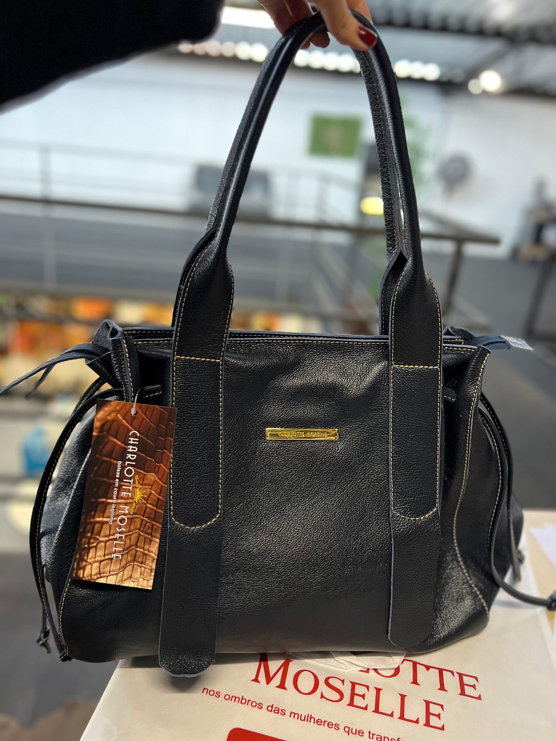 Bolsa SANTORINI em couro legítimo