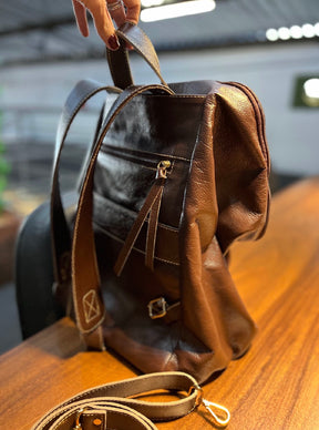 Mala/Mochila ATLAS em couro legítimo