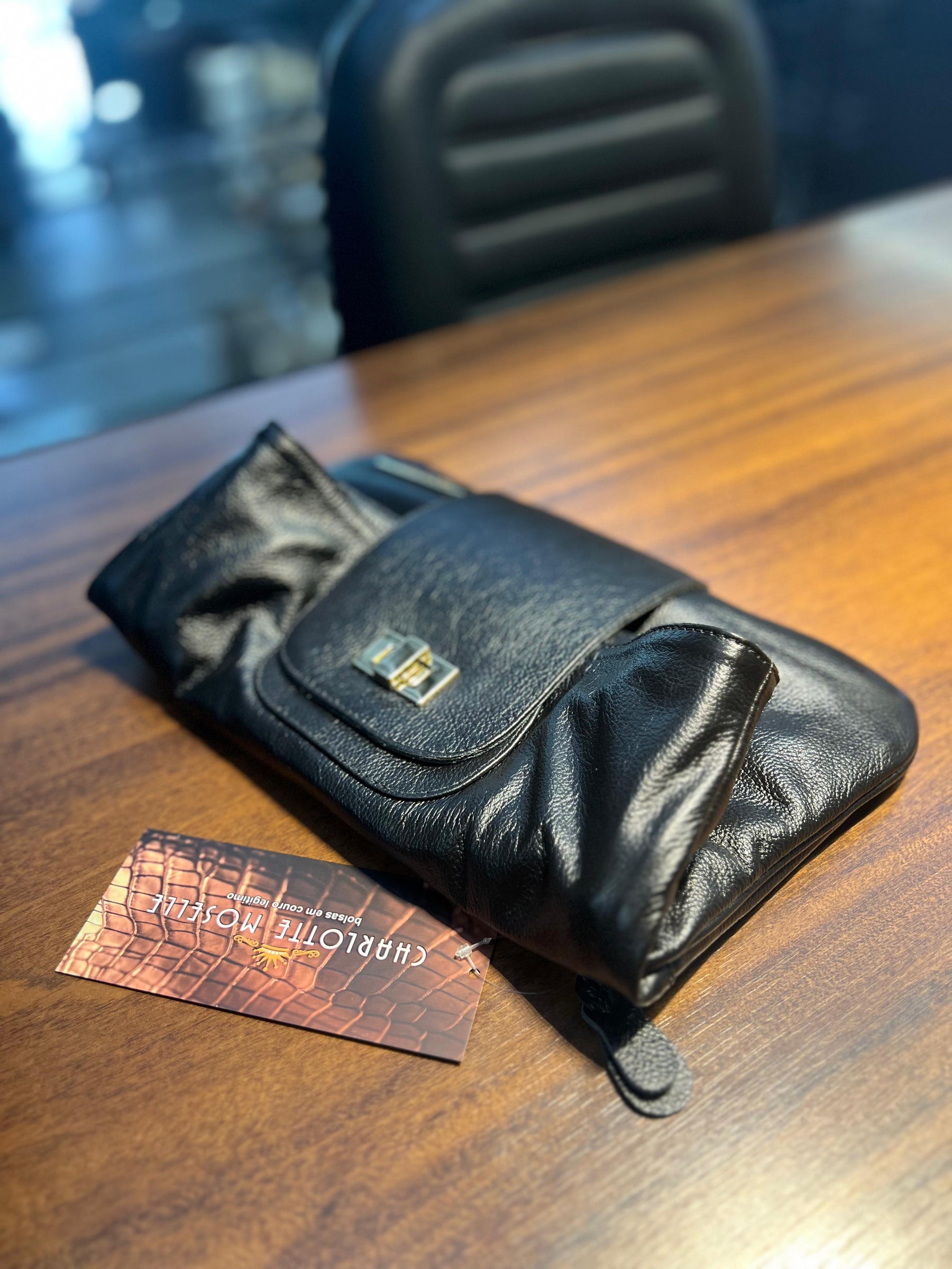 Bolsa Clutch OXFORD em couro legítimo