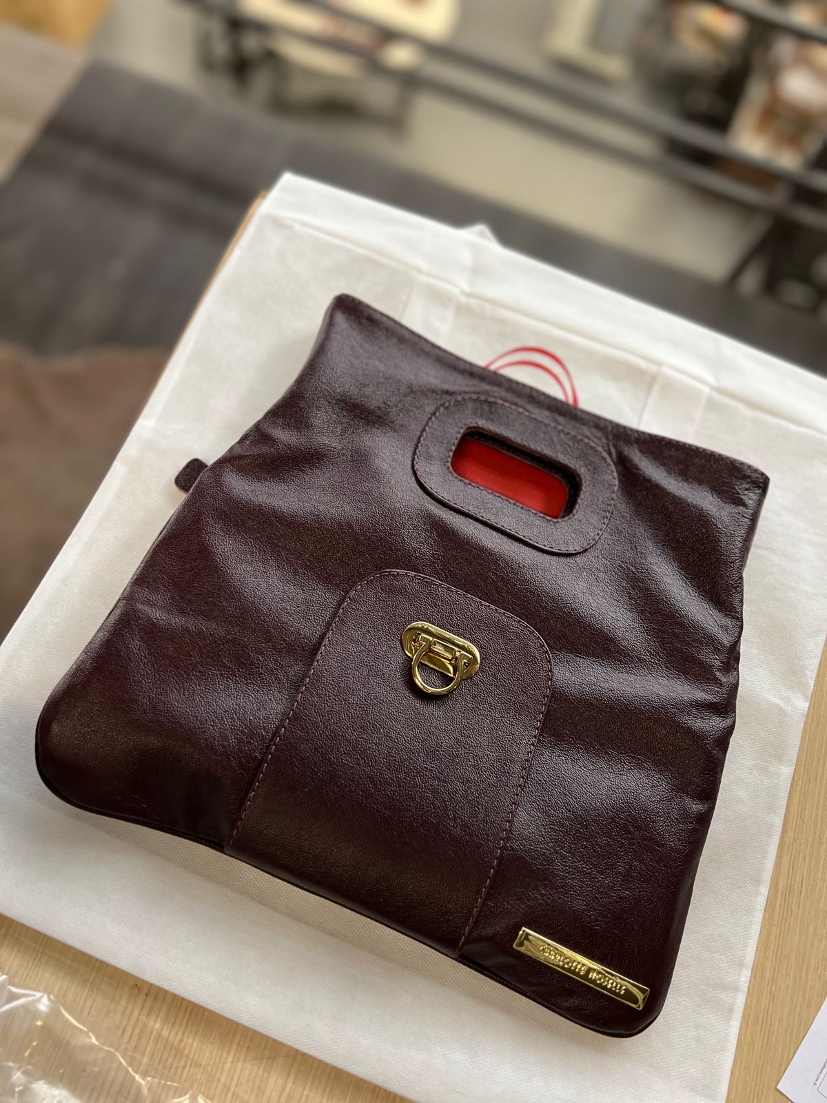 Bolsa Clutch OXFORD em couro legítimo