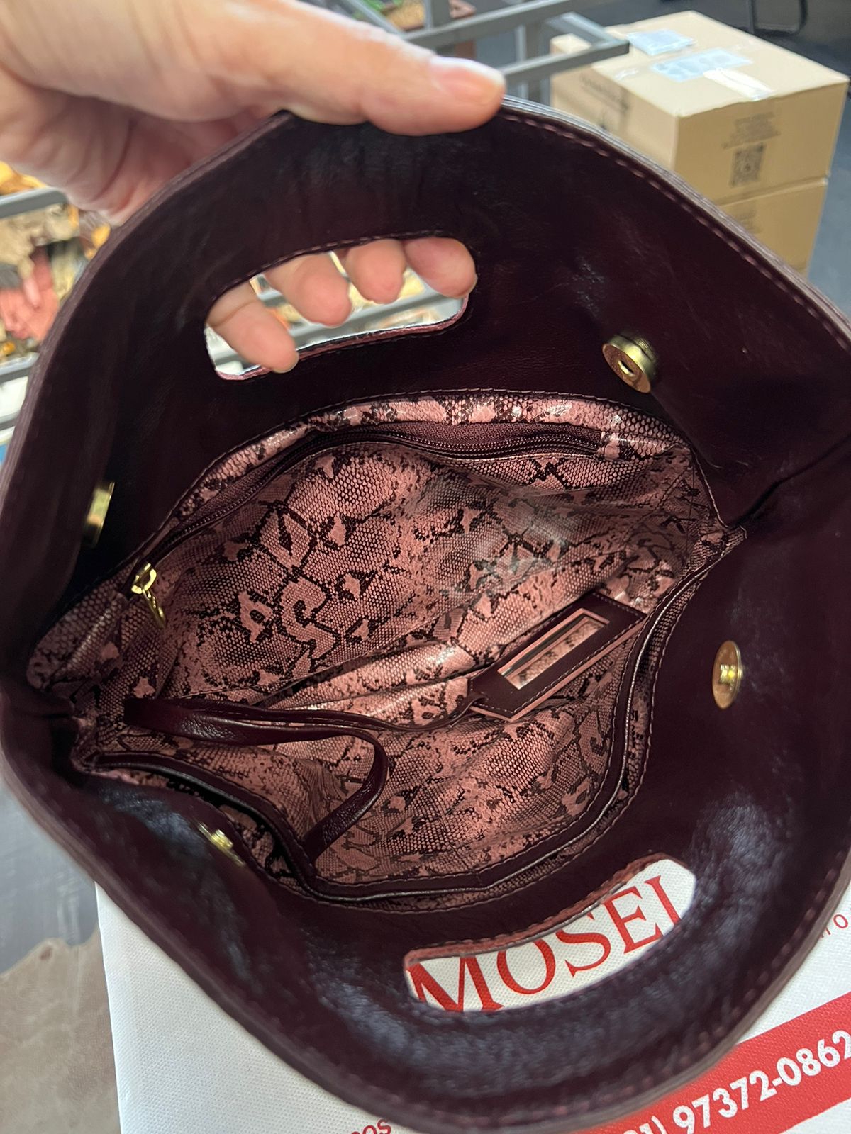 Bolsa Clutch OXFORD em couro legítimo