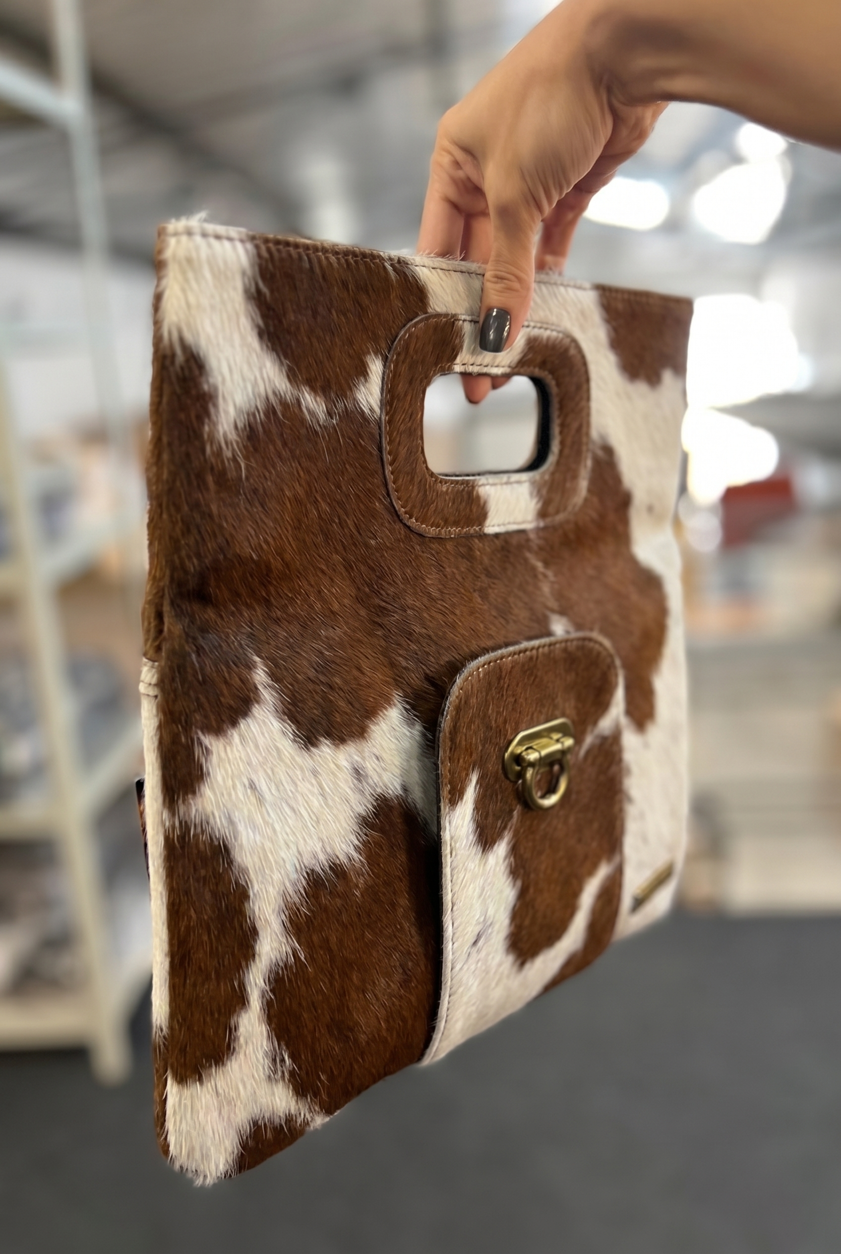 Bolsa Clutch OXFORD em couro legítimo