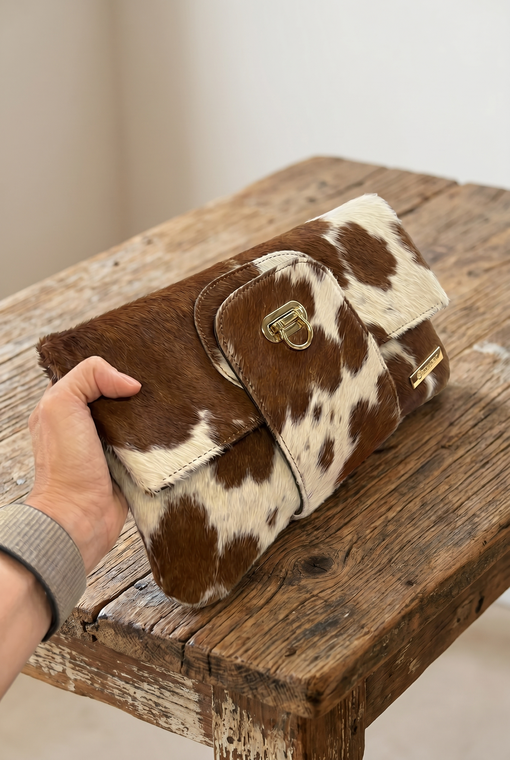 Bolsa Clutch OXFORD em couro legítimo