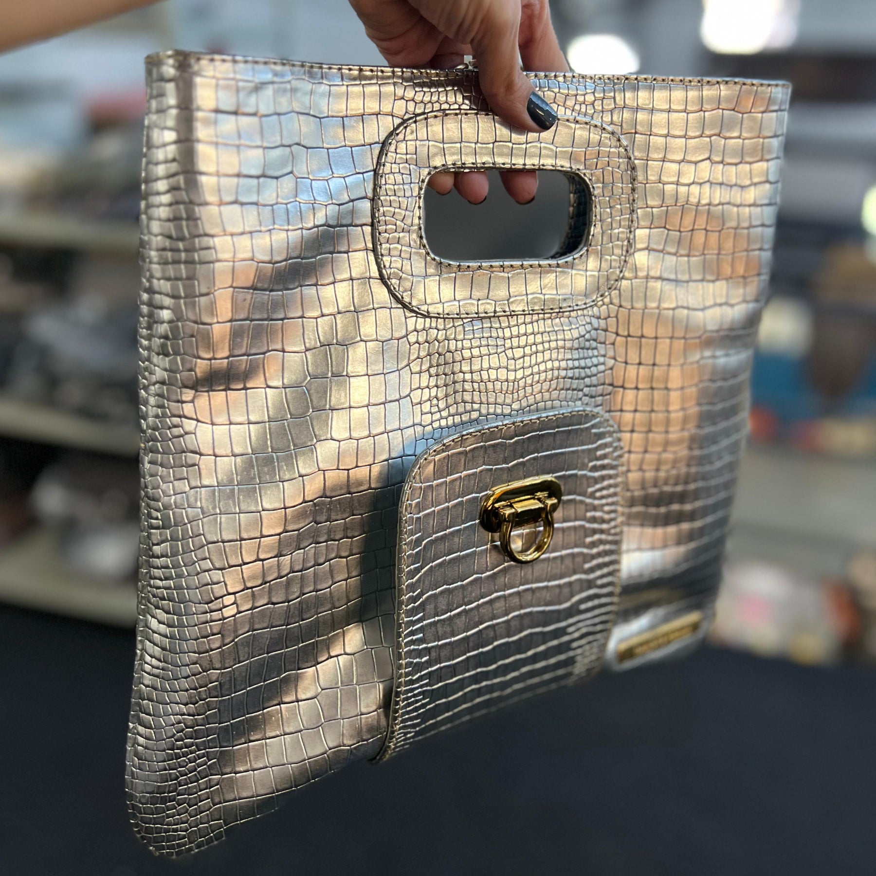 Bolsa Clutch OXFORD em couro legítimo