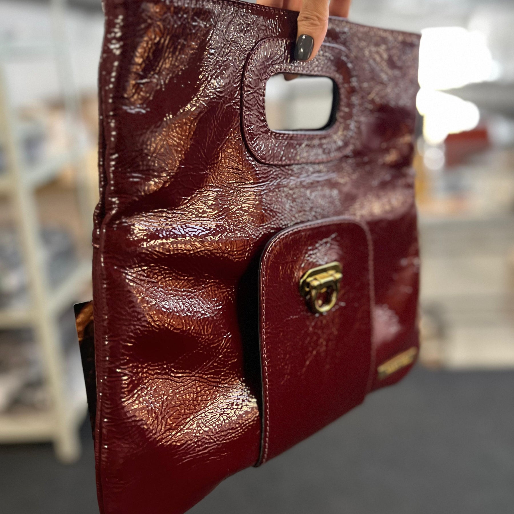 Bolsa Clutch OXFORD em couro legítimo