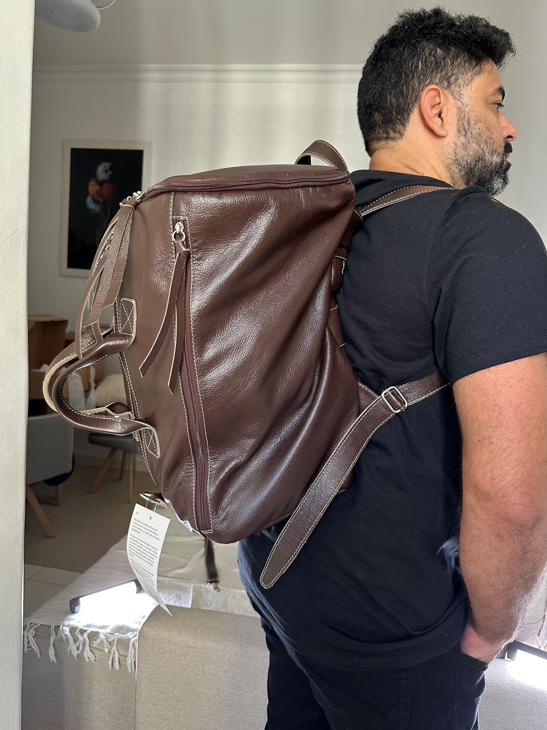 Mala/Mochila ATLAS em couro legítimo