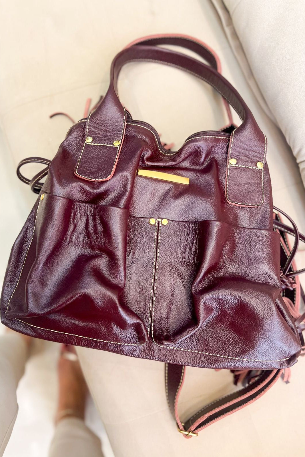 Bolsa IBIZA em couro legítimo