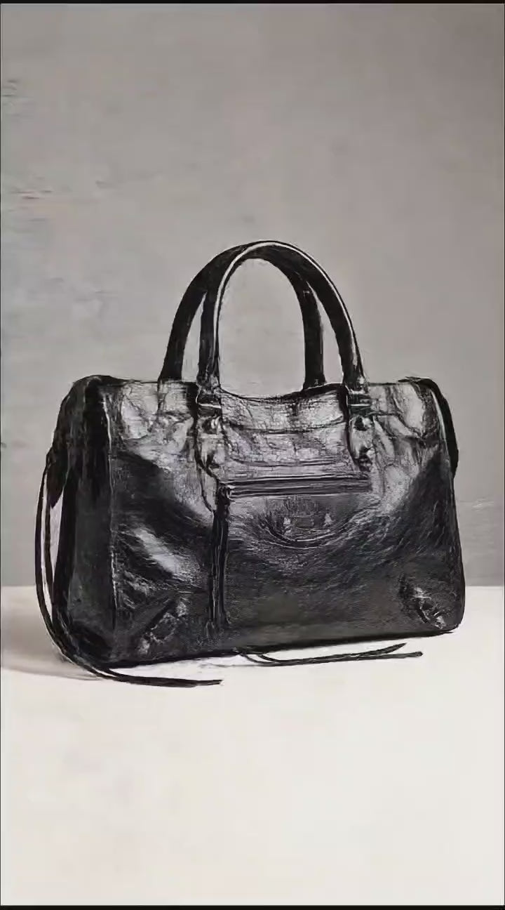 Bolsa SPALLA (inspiração Balenciagga) em couro legítimo